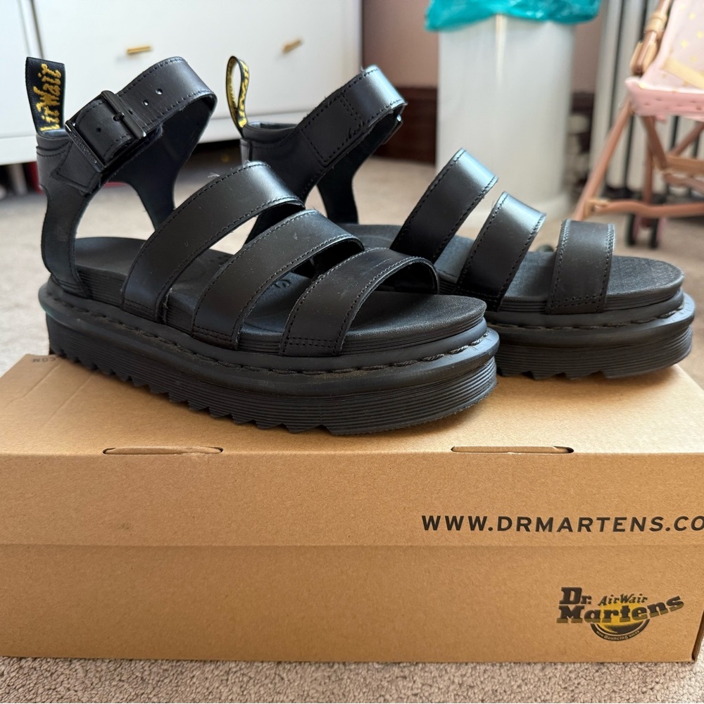 Dr. Martens Blaire Triple Strap Black Sandals